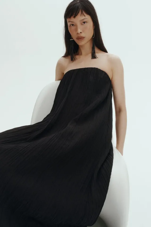 Crinkled bandeau dress – image 3