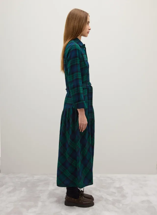 OVS Long Dress In Pure Cotton With Regular Fit Multicolour Checks – image 2