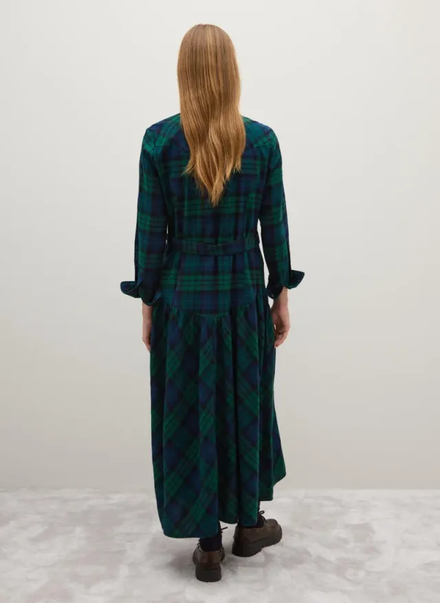 OVS Long Dress In Pure Cotton With Regular Fit Multicolour Checks – image 3