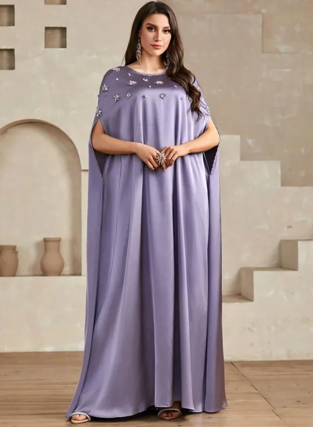 Women Embellished Cape Sleeve Maxi Dress – image 2