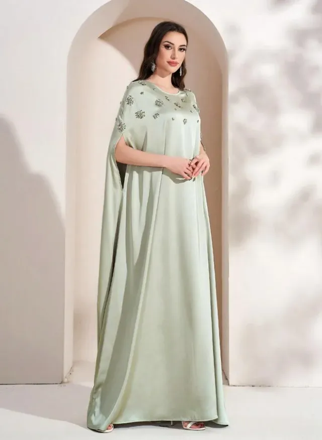 Women Embellished Cape Sleeve Maxi Dress – image 2
