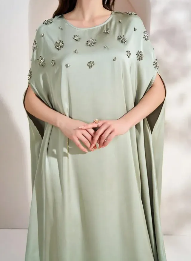Women Embellished Cape Sleeve Maxi Dress – image 3