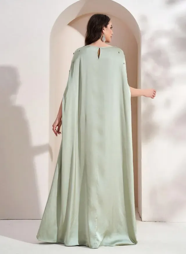Women Embellished Cape Sleeve Maxi Dress – image 4