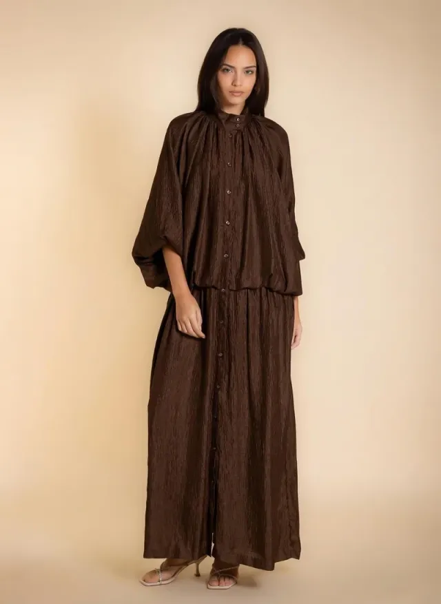 SHINY TEXTURED MAXI DRESS
