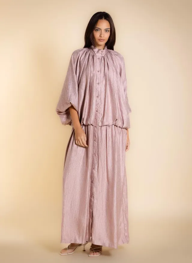 SHINY TEXTURED MAXI DRESS