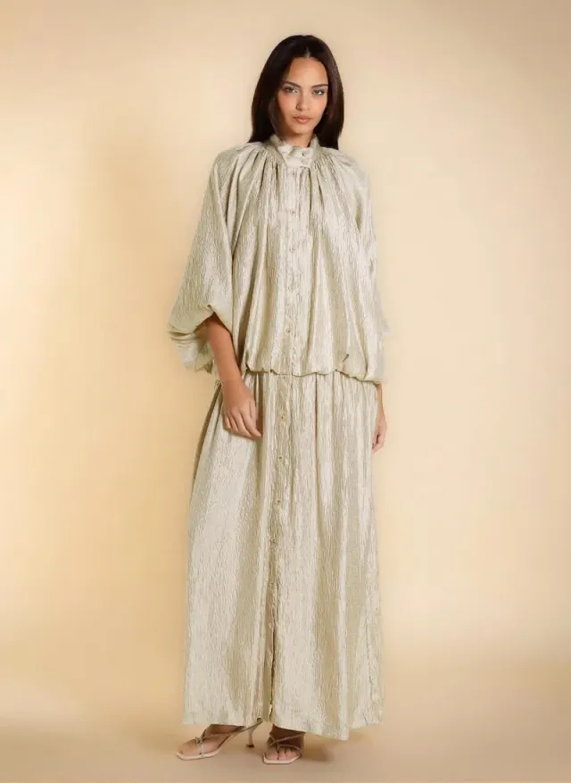 SHINY TEXTURED MAXI DRESS