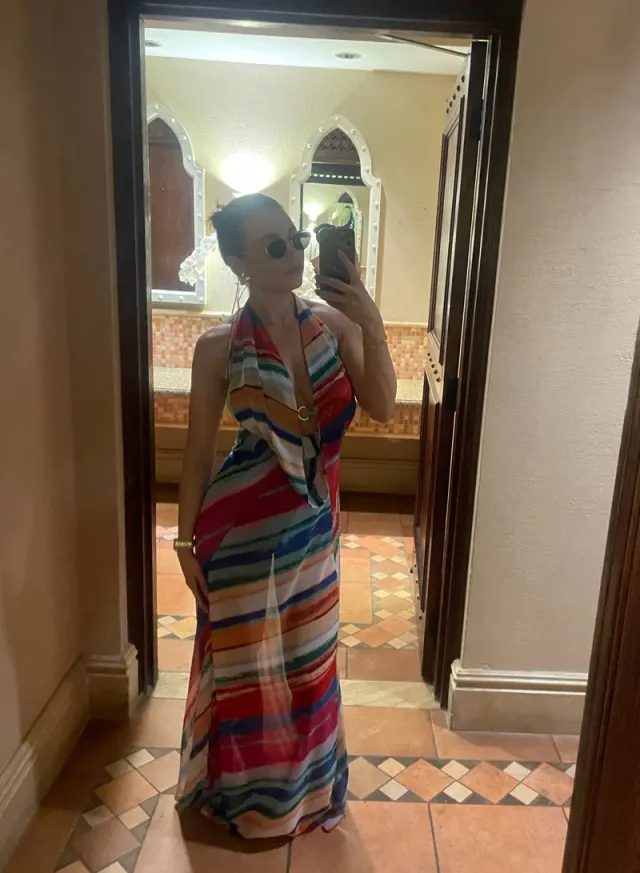 April Plunge Dress Multi – image 2