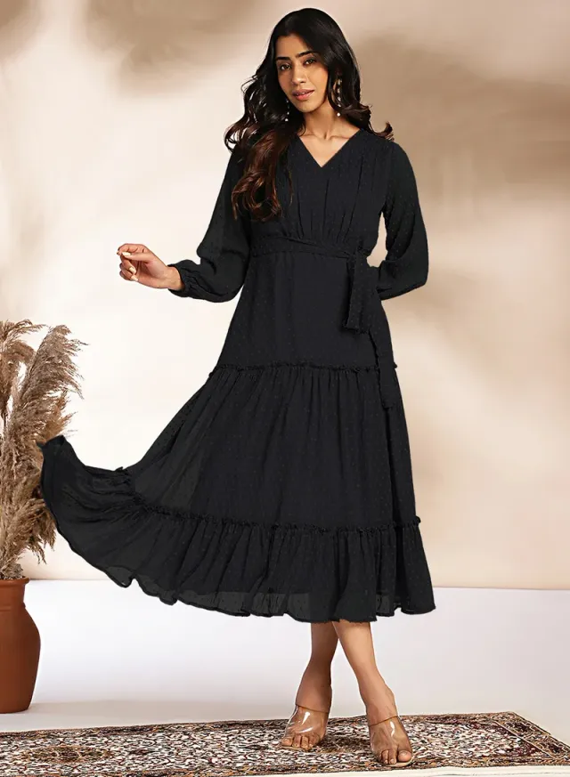 Tiered Swiss Dot Dress