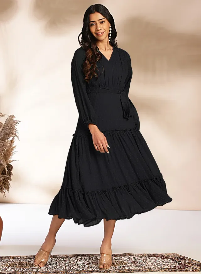 Tiered Swiss Dot Dress – image 2