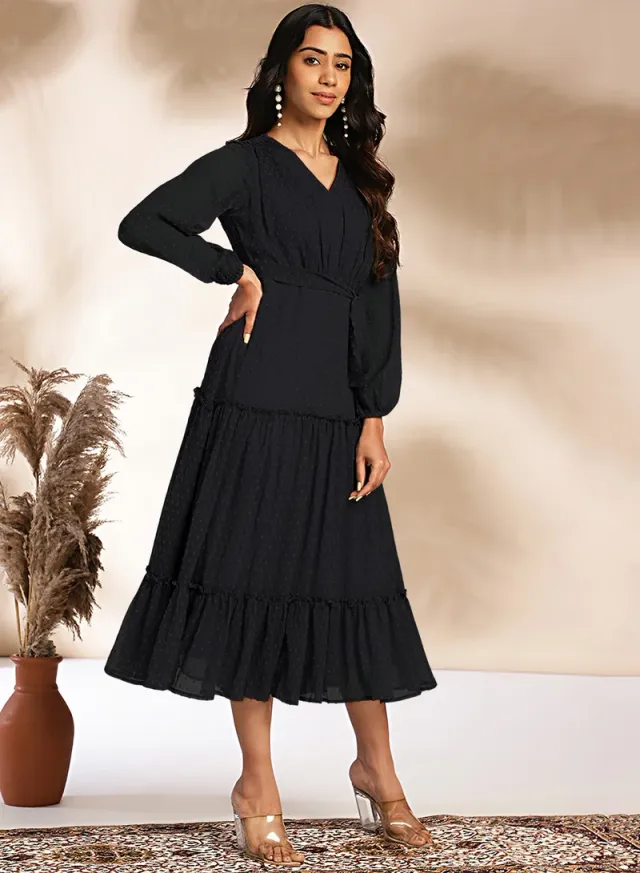 Tiered Swiss Dot Dress – image 4