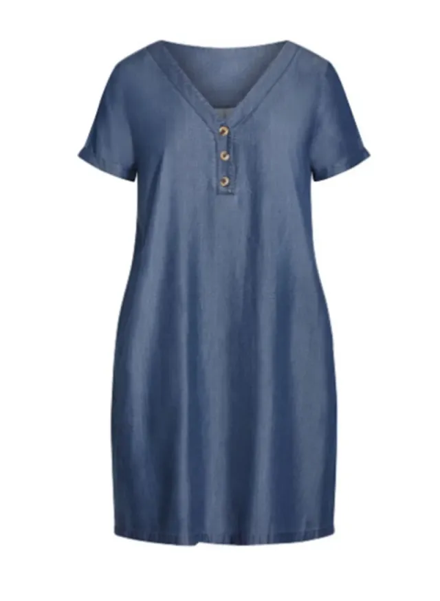 Denim Button-Up Dress