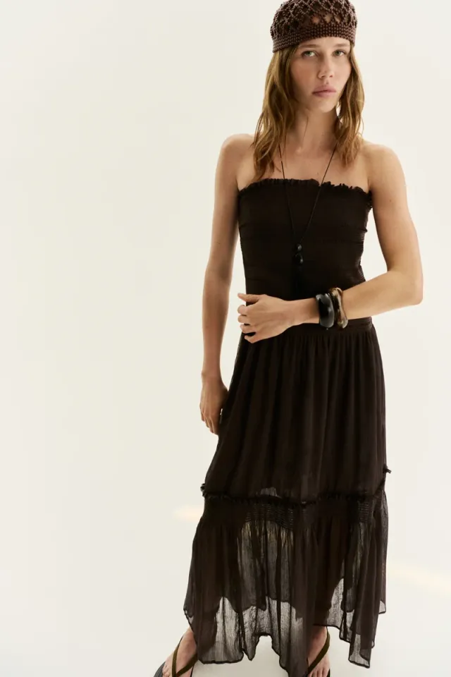 Smocked bandeau dress