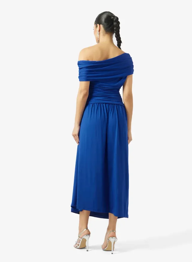 Aysmmetric Neck Ruched Dress – image 2