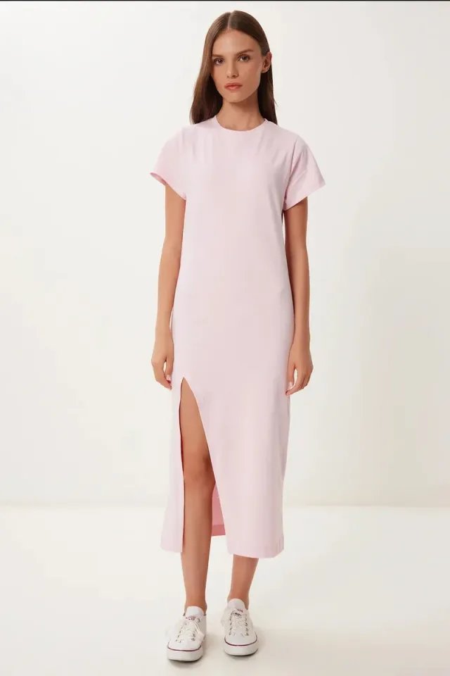 ISTANBUL Slim Fit Midi Dress with Side Slit – صورة 2