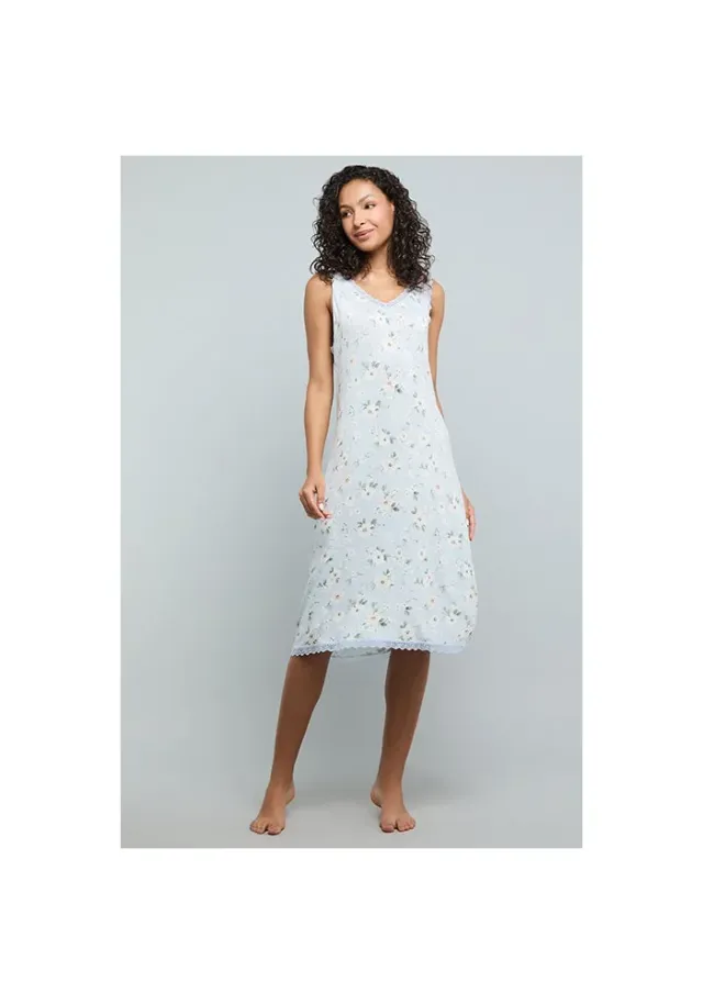Floral Print Sleeveless Nightdress – صورة 3