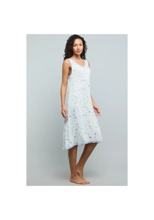 Floral Print Sleeveless Nightdress – صورة 4