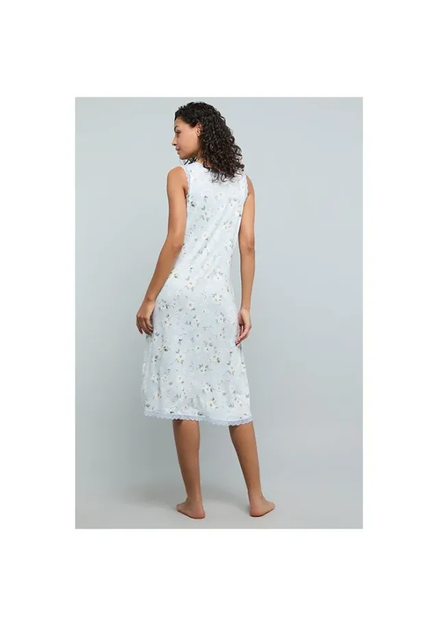 Floral Print Sleeveless Nightdress – صورة 6