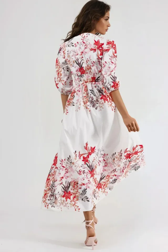 Floral V-neck Maxi Dress – صورة 2