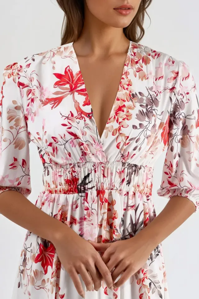 Floral V-neck Maxi Dress – صورة 5