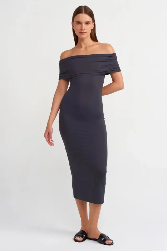 DILVIN Off-Shoulder Bodycon Midi Dress