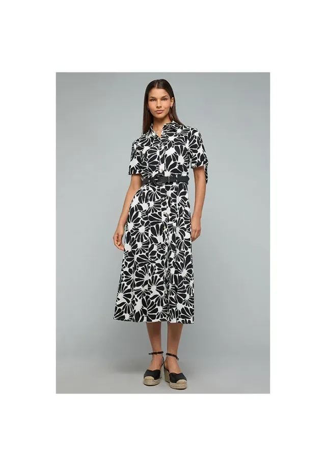 Floral Printed Shirt Dress with Short Sleeves – image 4