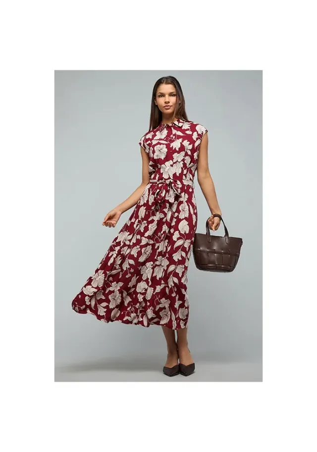 Printed Shirt Dress with Cap Sleeves