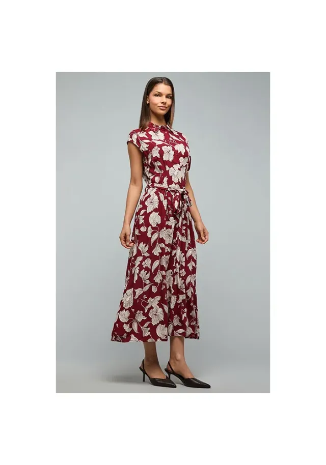 Printed Shirt Dress with Cap Sleeves – image 4