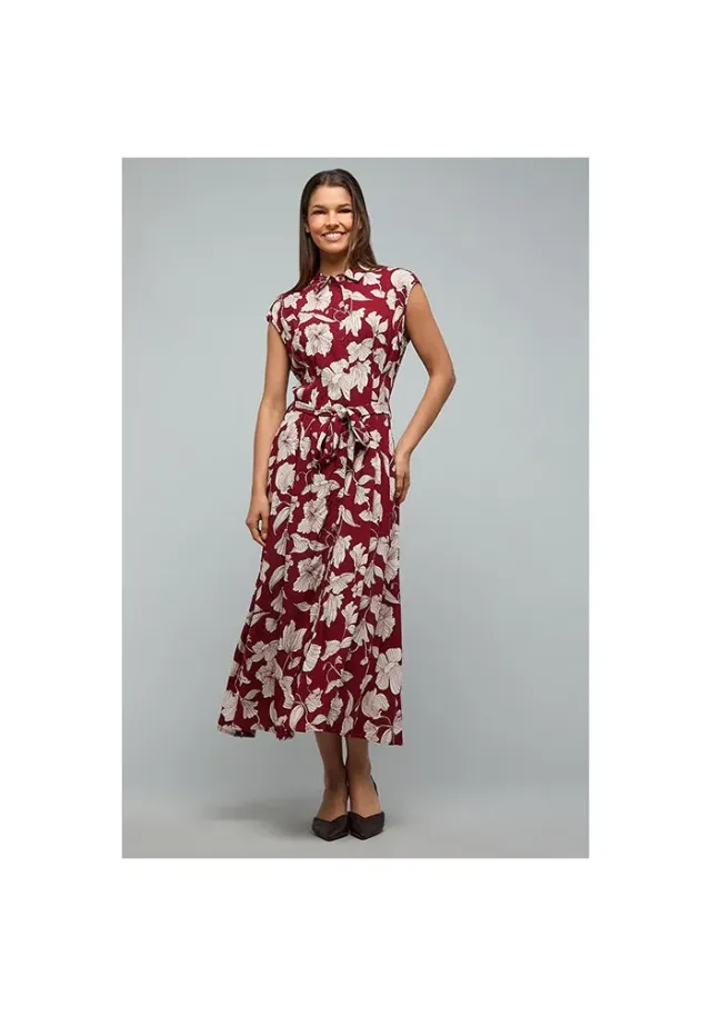 Printed Shirt Dress with Cap Sleeves – image 5
