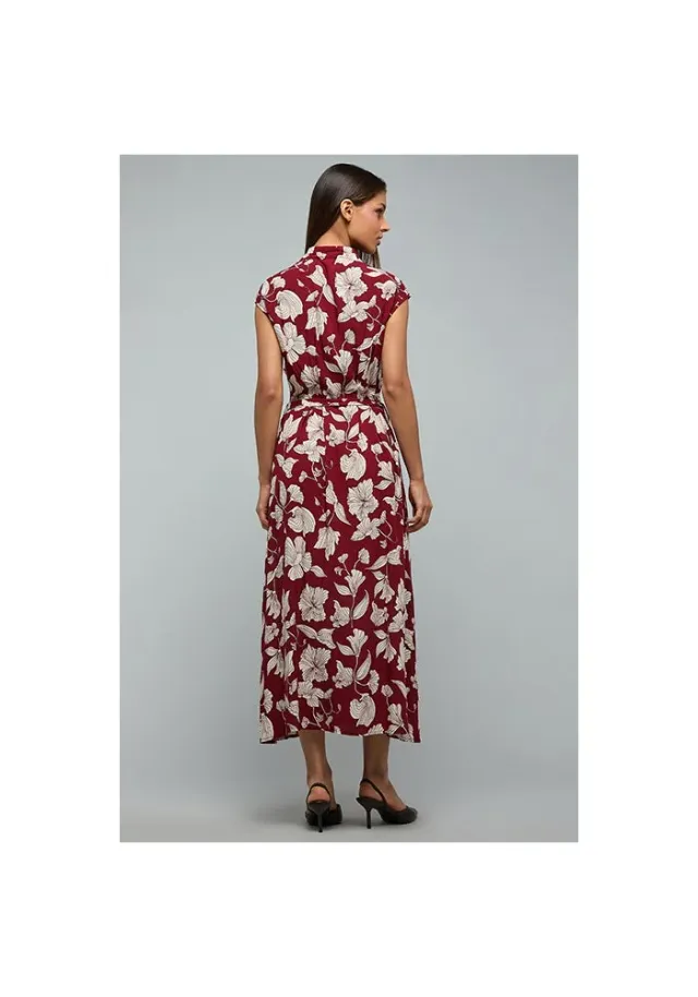 Printed Shirt Dress with Cap Sleeves – image 6