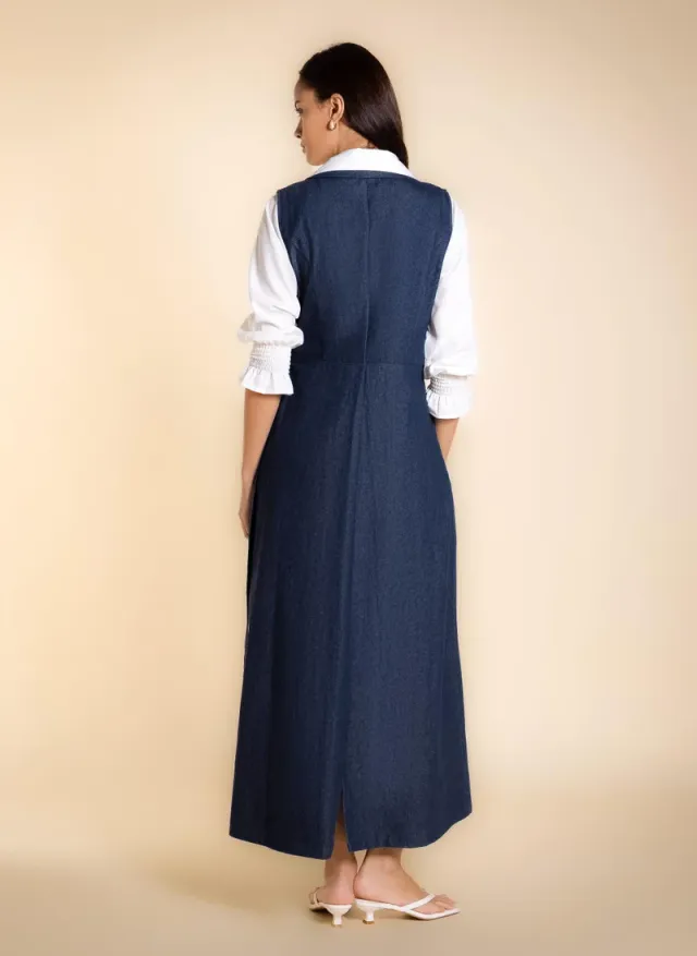 MAXI DENIM DRESS WITH BELT – صورة 4