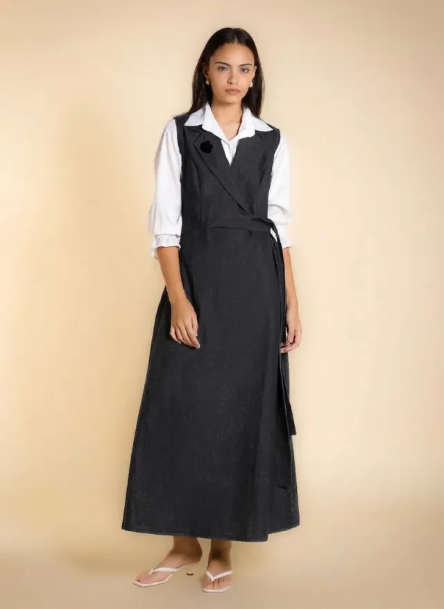 MAXI DENIM DRESS WITH BELT