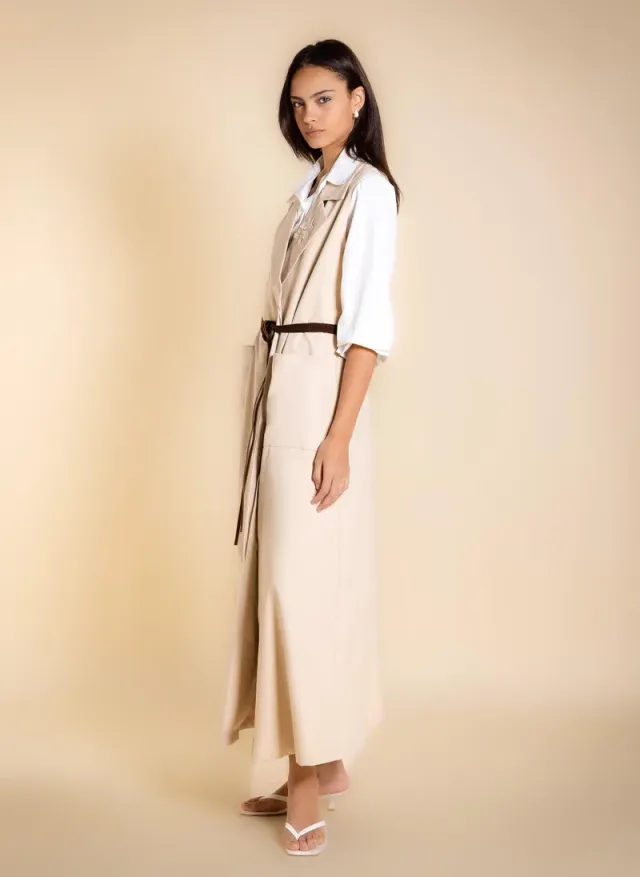 DETAILED MAXI DRESS WITH BELT – صورة 3