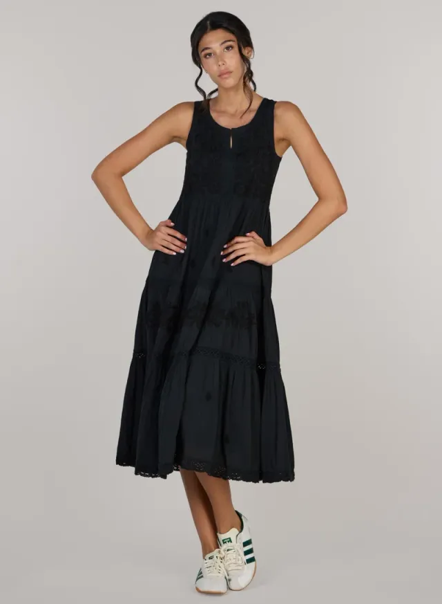 Giselle Hand Embroidered Midi Dress