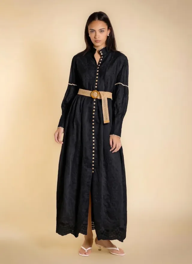 DETAILED EMBROIDERED MAXI DRESS