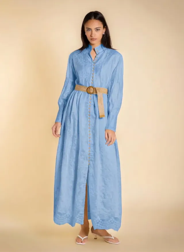 DETAILED EMBROIDERED MAXI DRESS