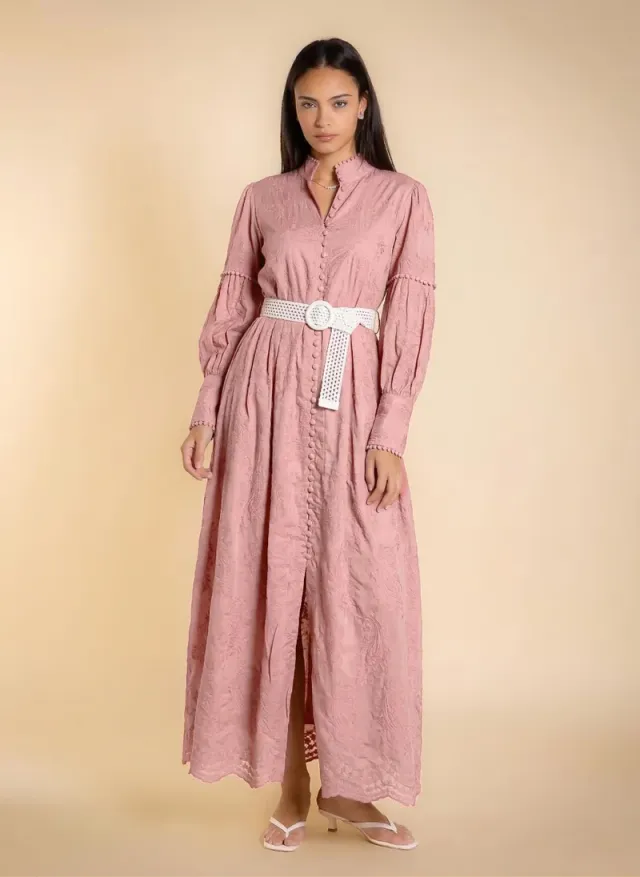DETAILED EMBROIDERED MAXI DRESS