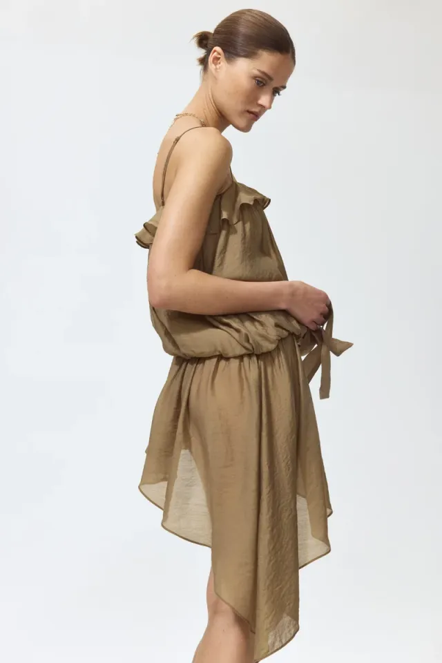 Asymmetric flounce-trimmed dress – image 4