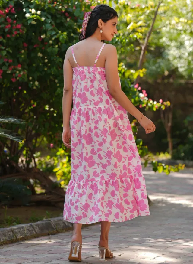 Floral Cotton Midi Dress – image 5