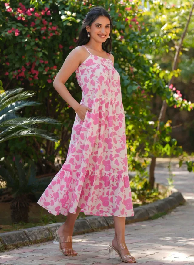 Floral Cotton Midi Dress – image 6