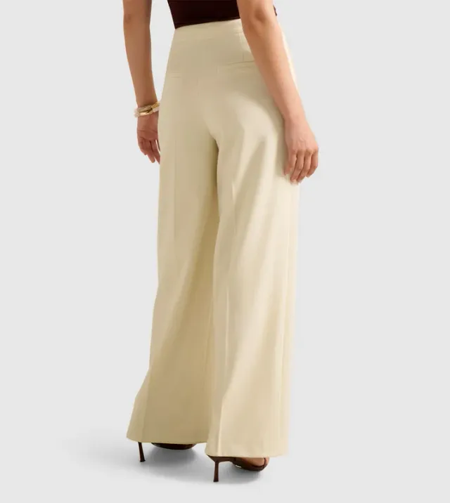 Pa5198-Ecru Melange Women's Pants – image 3