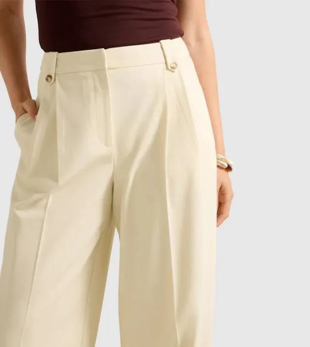 Pa5198-Ecru Melange Women's Pants – image 4