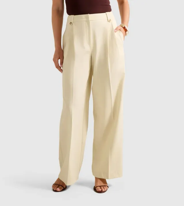 Pa5198-Ecru Melange Women's Pants – image 2