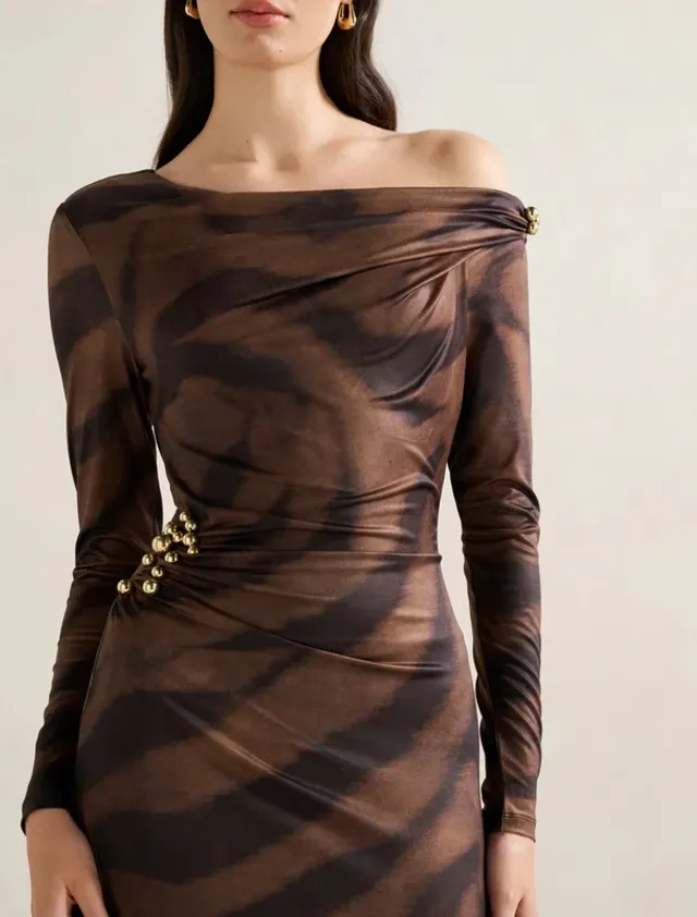 Aimee One Shoulder Print Maxi – صورة 3