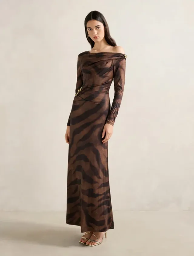 Aimee One Shoulder Print Maxi – صورة 2
