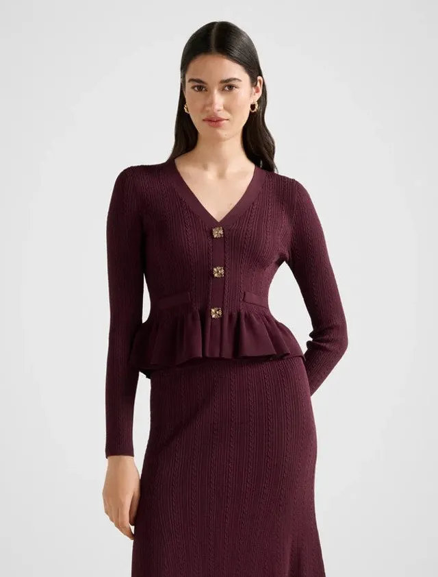 Kn7539-Plum Women's Cardigan