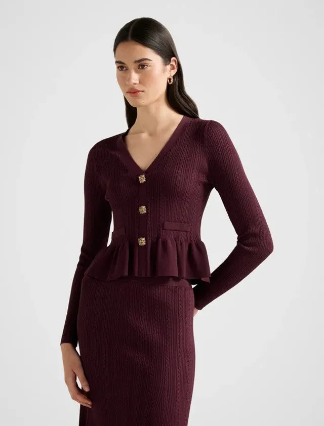 Kn7539-Plum Women's Cardigan – صورة 5
