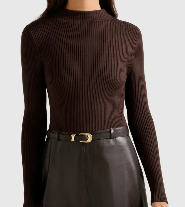 Brooklyn PU A Line Midi Dress – صورة 4