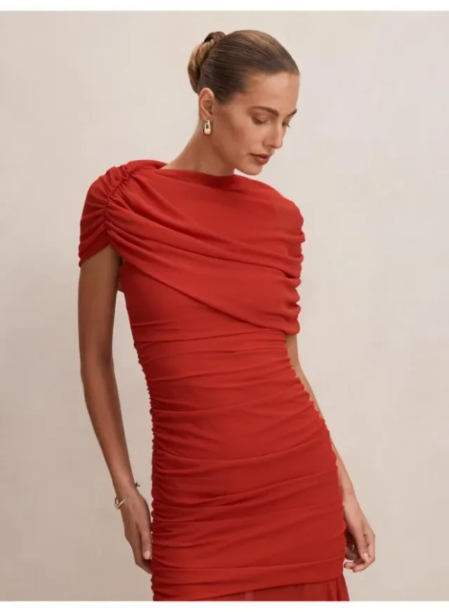 Elouise Asym Cape Mesh Maxi – image 3