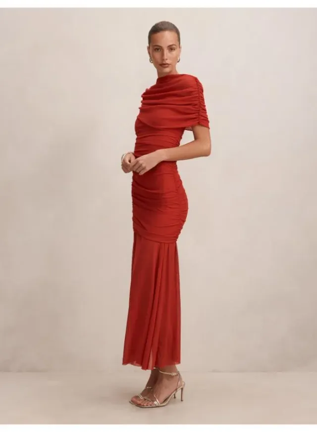 Elouise Asym Cape Mesh Maxi – image 4