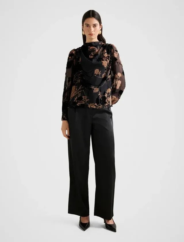 Sh13587-Black Women's Blouse – صورة 2